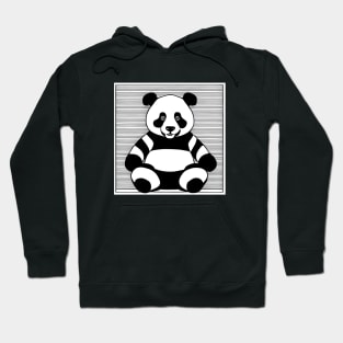 Panda in a Stripes Pullover Hoodie